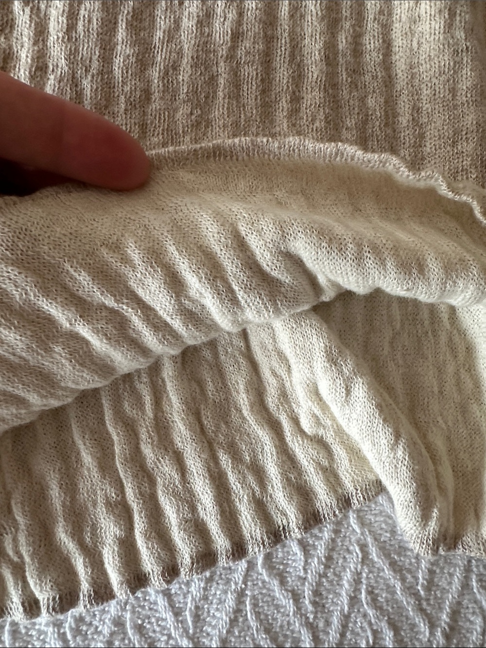 SPANNER linen cotton neutral Beige Ribbed Knit Maxi Skirt slit minimalist beach - Picture 4 of 11